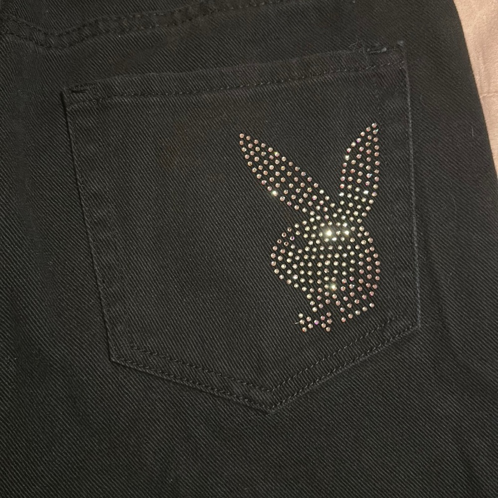 Black Playboy bunny jeans (Diamante bunny) 🖤 sz 28
